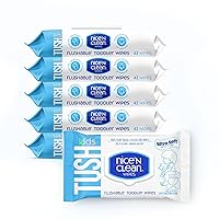 Flushable Toddler Wipes 42ct (6-Pack) | 100% Plant-Based, Unscented Wet Wipes for Sensitive Skin | Potty Training Essentials | Flushable Baby Wipes for All Ages