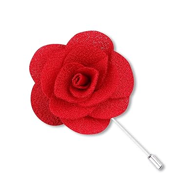 12 Pcs Flower Lapel Pins, Handmade Camellia Flower Boutonniere for Men  Women Suit Wedding Party
