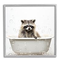 Stupell Industries Raccoon Bubble Bath Framed Giclee Art by Lazar Studio
