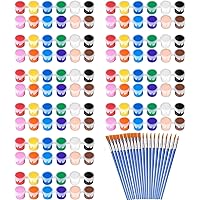 140 Pcs Mini Acrylic Paint Set for Kids, 12 Colors Washable Acrylic Paint Strip with 5 Paint Tray for Kids&Adults Craft Paint, with Mini Paint Strips for Easter Eggs Art Craft Painting Easter Gifts