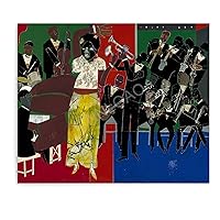CNNLOAO Collage Artist Romare Bearden Abstract Fun Art Poster (5) Canvas Poster Wall Art Decor Print Picture Paintings for Living Room Bedroom Decoration Unframe-style 24x20inch(60x50cm)