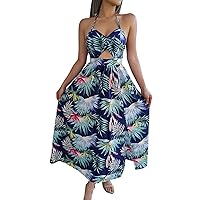 Women’s Casual Summer T Shirt Dress Loose Sleeveless Tunic Dress Floral Printed Elegant Sexy Dress Short Summer