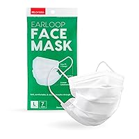 IRIS USA Large 7 Piece Ear loop Face Mask, Adjustable, Fits on all Face Sizes, Premium 3Ply Masks, Breathable, Comfortable, Stretchable, Soft on Skin, 3 Layer Construction for High Protection, White