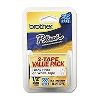 Brother Genuine P-touch M-2312PK Tape, 2 Pack, 1/2