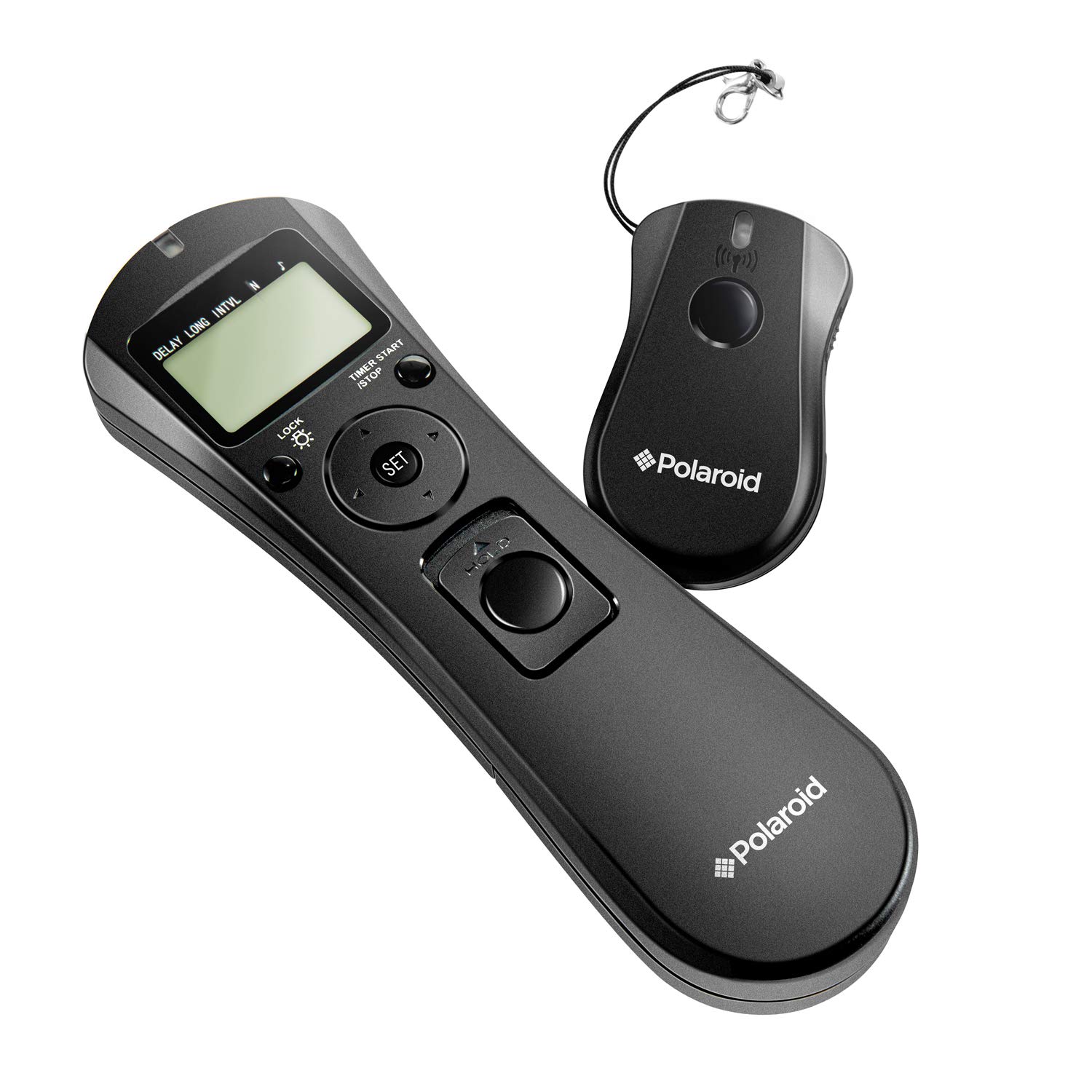 Polaroid Wireless Camera Shutter Remote w/Interval Timer - Includes Receiver, Handheld Transmitter w/Backlit Display & Connector Cable - Transmitter Enables Shooting Mode Switching w/o Need of Adjusting Camera Settings - Battery Operated For Nikon D90, D3