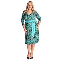 Women's Plus Size Dominique Dress in Green Paisley