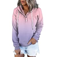Graphic Hoodies Womens Vintage Pullover Hoodie Casual Button Sweatshirts Funny Tie Dye Print Hoody Tops With Pocket