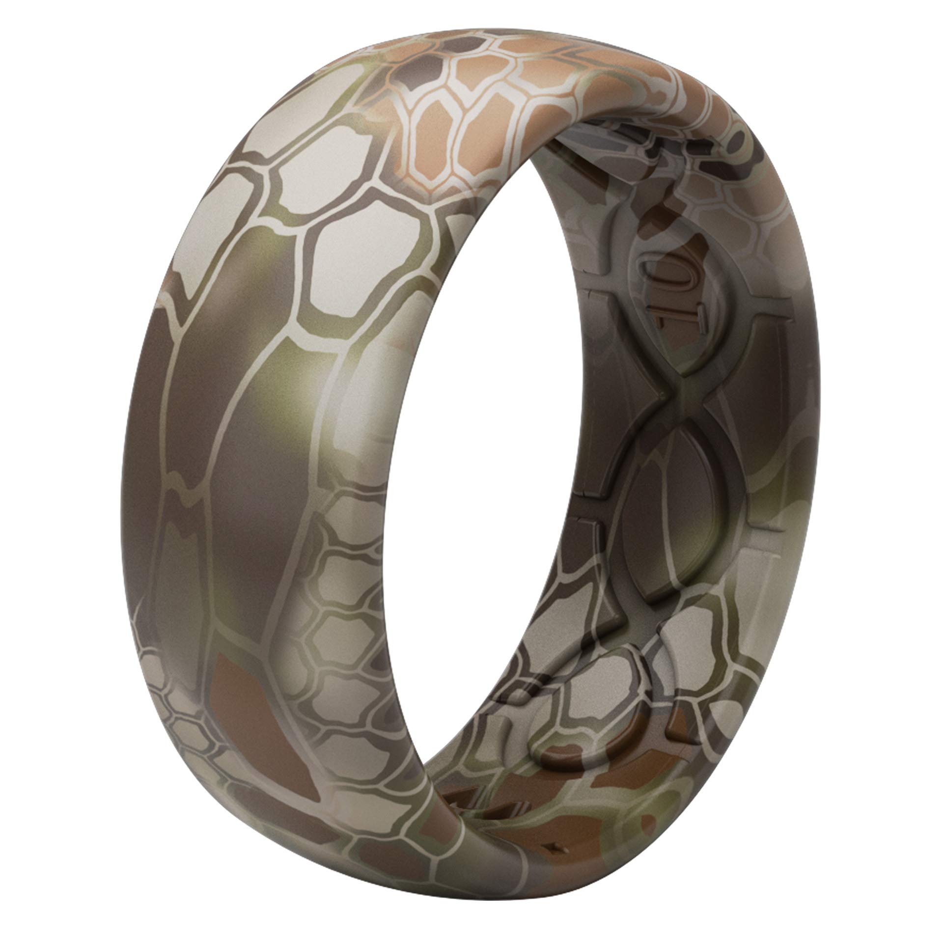 Groove Life Kryptek Camo Silicone Ring Breathable Rubber Wedding Rings for Men, Lifetime Coverage, Unique Design, Comfort Fit Ring