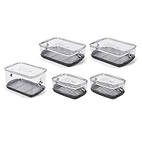 ProKeeper+ by Progressive Stackable Produce ProKeeper Storage Container with Stay-Fresh Vent System (PKS-5PC-Produce+)