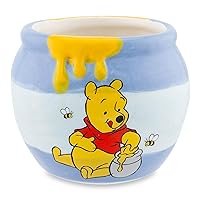 Silver Buffalo Disney Winnie the Pooh Hunny Pot Sculpted Ceramic Mini Cup | Holds 2 Ounces
