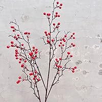 Chinese New Year Table Ornament, Artificial Branches Fortune Lucky Tree, Spring Festival Red Artificial Berry Flower Arrangement for Chinese Lunar New Year Desktop Table Centerpiece Decor