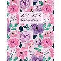 2024-2028 Five Years Planner: 5 year Monthly Agenda Calendar with Holidays and Inspirational Quotes (from January 24 to December 28) floral large organizer and Schedule 8.5x11”