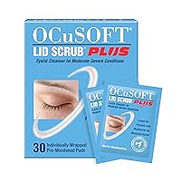 Lid Scrub PLUS - Pre-Moistened Leave-On Eyelid Wipes for Moderate to Severe Conditions - Moisturizing Eyelid Cleanser for Maximum Relief - 30 Count