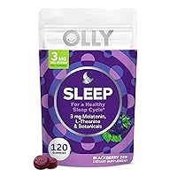 Sleep Gummy, Occasional Sleep Support, 3 mg Melatonin, L-Theanine, Chamomile, Lemon Balm, Sleep Aid, BlackBerry, 120 Count