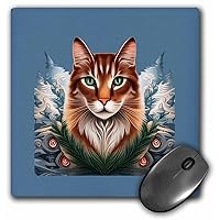 3dRose State Cat with White Pine Maine State Tattoo Art - Mouse Pads (mp-384056-1)