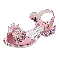 Baby Girl Pearl Sandals Children Shoes Fashion Thick Soles With Diamond Butterfly Shoes for Baby Girls 12-18 Months