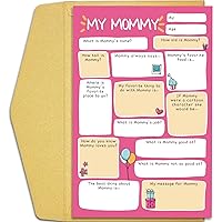 Funny Mother's Card for Mom, Mom Mother's Day Card, Birthday Card from Daughter Son, My Mommy Q&A Greeting Card Gift, DIY Fill In The Blanks Mommy Card