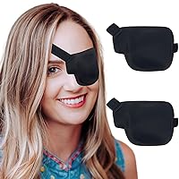 Eye Patches for Adults and Kids, 2 Pcs 3D Eye Patch Black Adjustable Medical Eyepatch for Lazy Eye Amblyopia Strabismus and After Surgery (Left Eye)