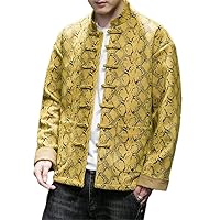 Traditional Chinese Clothing Autumn Winter Men's Thickened Warm Padded Jacket Retro Hanfu Tang Suit Jacket Coat
