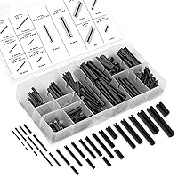 NEIKO 50412A Roll Pin Assortment Set with Storage Case | 315 Pieces | SAE | Slotted Spring Steel | Black Dowel Tension Roll Pin