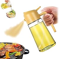 2-in-1 Glass Oil Sprayer and Dispenser, Oil Sprayer for Cooking, Olive Oil Sprayer and Oil Dispenser, For Food-grade Oil Mister for Air Fryer, Salad, Frying, BBQ (Green) (Orange)