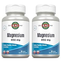 Kal 500 Mg Magnesium Tablets, 60 Count | Pack of 2
