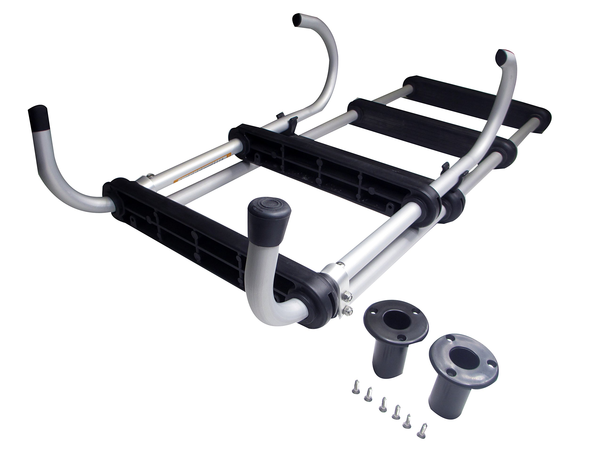 Pactrade Marine Pontoon Boat Removable Folding Ladder 5 Step Anodized Aluminum Tubing 300lbs