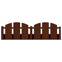 EasyFlex No-Dig Landscape Edging with Anchoring Spikes, 4.5 in. Tall Decorative Adirondack Wood-Look Fence Garden Border, 15 Foot Kit, Brown (3600BR-15C-6)