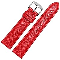 Genuine Leather watchband for Watch Ticwatch 2 Watch Straps 20mm Quick Release pins (Color : Red, Size : 22mm)