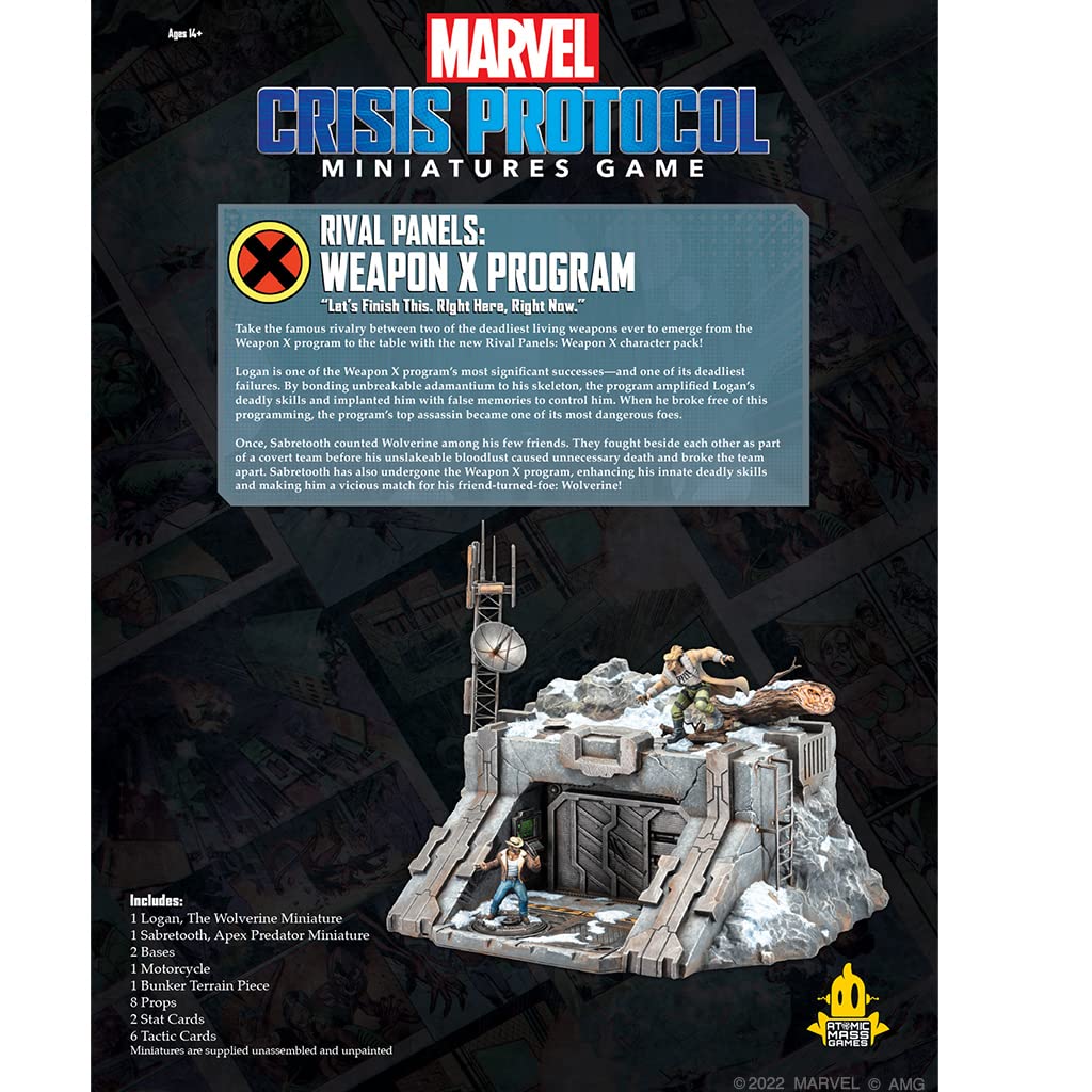 Marvel Crisis Protocol Weapon X Program Rival Panels | Miniatures Battle Game | Strategy Game for Adults and Teens | Ages 14+ | 2 Players | Average Playtime 90 Minutes | Made by Atomic Mass Games