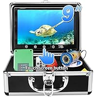 OKK Underwater Fishing Video Camera,7 Color LCD Monitor Fish Finder with  12pcs White LEDs and IP68 Waterproof Camera 1000tvl Cable for Ice, Lake