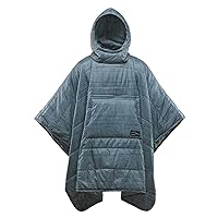 Therm-a-Rest Honcho Poncho Wearable Hoodie Blanket, Blue Woven Print