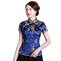 Chinese Cheongsam Shirt Short Sleeve China Blouse for Women