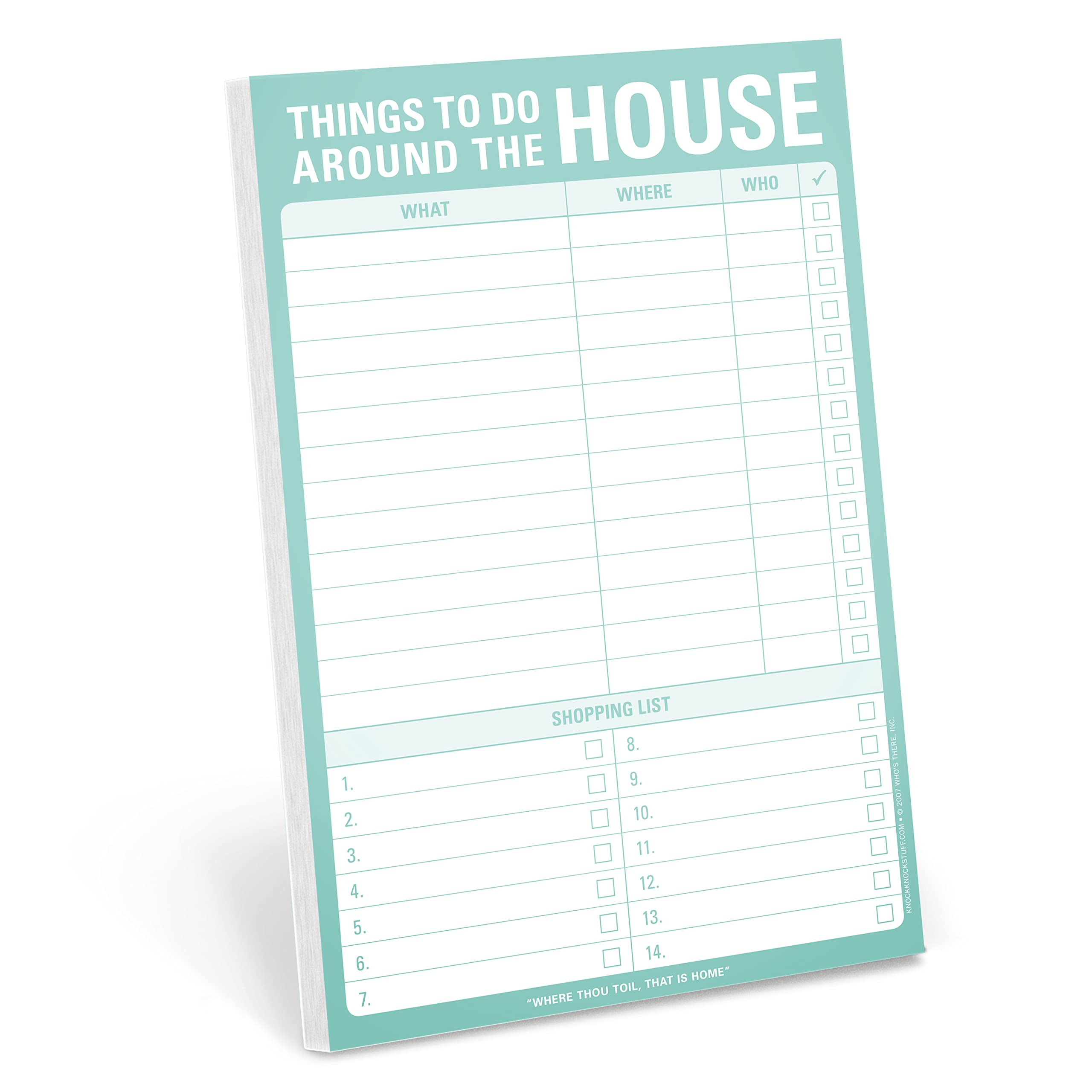 Knock Knock Things to Do Around the House Note Pad, 6 x 9-inches