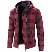 Mens Cardigans Knit Sweater Full-Zip Hooded Cardigan Sweaters Regular Fit Hoodie Sweater Man Sweater Jackets