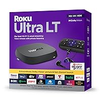 Ultra LT (2023) HD/4K/HDR Dolby Vision Quad-Core Streaming Player with HDMI Cable, Headphones, Voice Remote w/ Private Listening, Ethernet