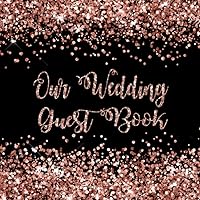 Rose Gold on Black Our Wedding Guest Book with Gift Log for a Woman