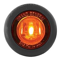 GG Grand General 75200 1-1/4” Dual Function Mini Push-in Wide Angle LED Light for Trucks, Towing, Trailers, ATVs, UTVs, RVs, Amber/Amber