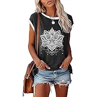Womens Cap Sleeve Tank Tops 2024 Sleeveless Shirts Loose Fit Cute Graphic Tees Funny Short Sleeve T Shirts Blouses