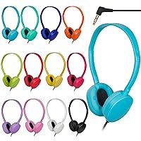 Kids Headphones Bulk 12 Pack Multi Color for Classroom School,Wholesale Resistance Earphones Class Set for Students Teens Children and Adult (12 Colors)