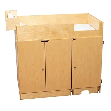 Childcraft 1464150 Changing Table with Steps, 42 x 27-1/8 x 37-1/2 Inches 37 5. Inches Height,27.13 Inches Width,42 Inches Length,Natural Wood