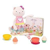 B. toys- Tippy Toes- Cali Cat- Plush Cat Playset- Pretend Play – Tea Party Set – Plush Cat Doll – Board Book – Cups & Play Food – 2 Years +