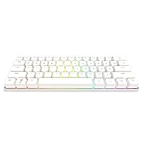 Birsppy GK61 Mechanical Gaming Keyboard - 61 Keys Multi Color RGB Illuminated LED Backlit Wired Programmable for PC/Mac Gamer (Gateron Optical Black, White) (Renewed)