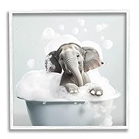 Stupell Industries Elephant Bubble Bath Framed Giclee Art by Lazar Studio