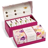 Mariposa Tea Sampler with 20 Pyramid Tea Infuser Bags - Fruit, Herb and Flower Tea - Presentation Box Assorted Variety Tea Gift Set