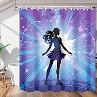 Dancing Girl Shower Curtain for Bathroom Decor, 72x72in Bath Curtains, Waterproof Bathroom Curtains with Hooks for Bathtubs