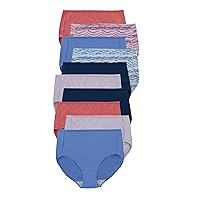 Women's Microfiber Panties Pack, Moisture-Wicking Stretch Underwear, 10-Pack (Colors May Vary)