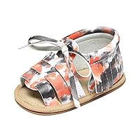 Infant Boys Girls Open Toe Camouflage Tie Dye Tassels Shoes First Walkers Shoes Summer Toddler Flat Slide Sandals Youth