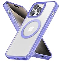 MYBAT PRO Lunar Lite Series iPhone 15 Pro Max Case Compatible with MagSafe Translucent Matte Hard Back | Slim, Anti-Fingerprint, Anti-Scratch Military Grade Drop Protection,Purple