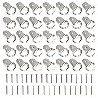 35 Pack Stainless Steel D-Ring Tie Down, Small Anchor Lashing D Ring with Stainless Steel Screws (Silver)